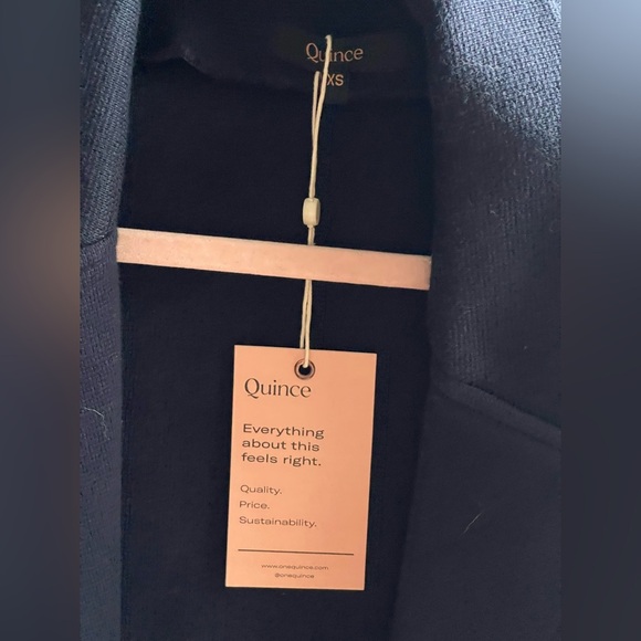 NWT Quince 100% Organic Cotton Women’s Knit Blazer in Navy - Picture 4 of 9